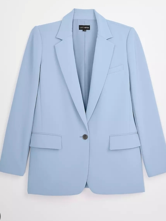 LOFT Jackets & Blazers - LOFT Light Blue Crepe Drape Relaxed Blazer